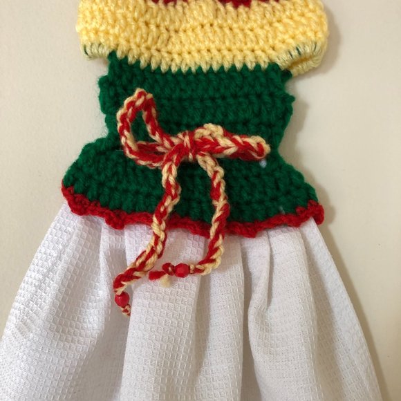 Crochet dress hand towel, Easter theme dish towel - Picture 7 of 10